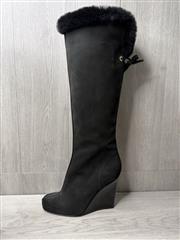 LOUIS VUITTON BLACK SUEDE LEATHER BOOTS | SIZE 9.5 US - 41 EU